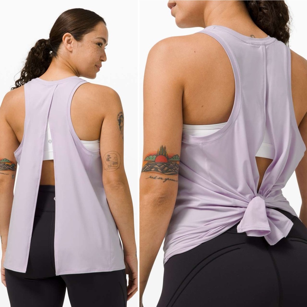 LULULEMON All Tied Up Tank Top in Lavender Dew ?? Size 6 ?? P2P 17.5”